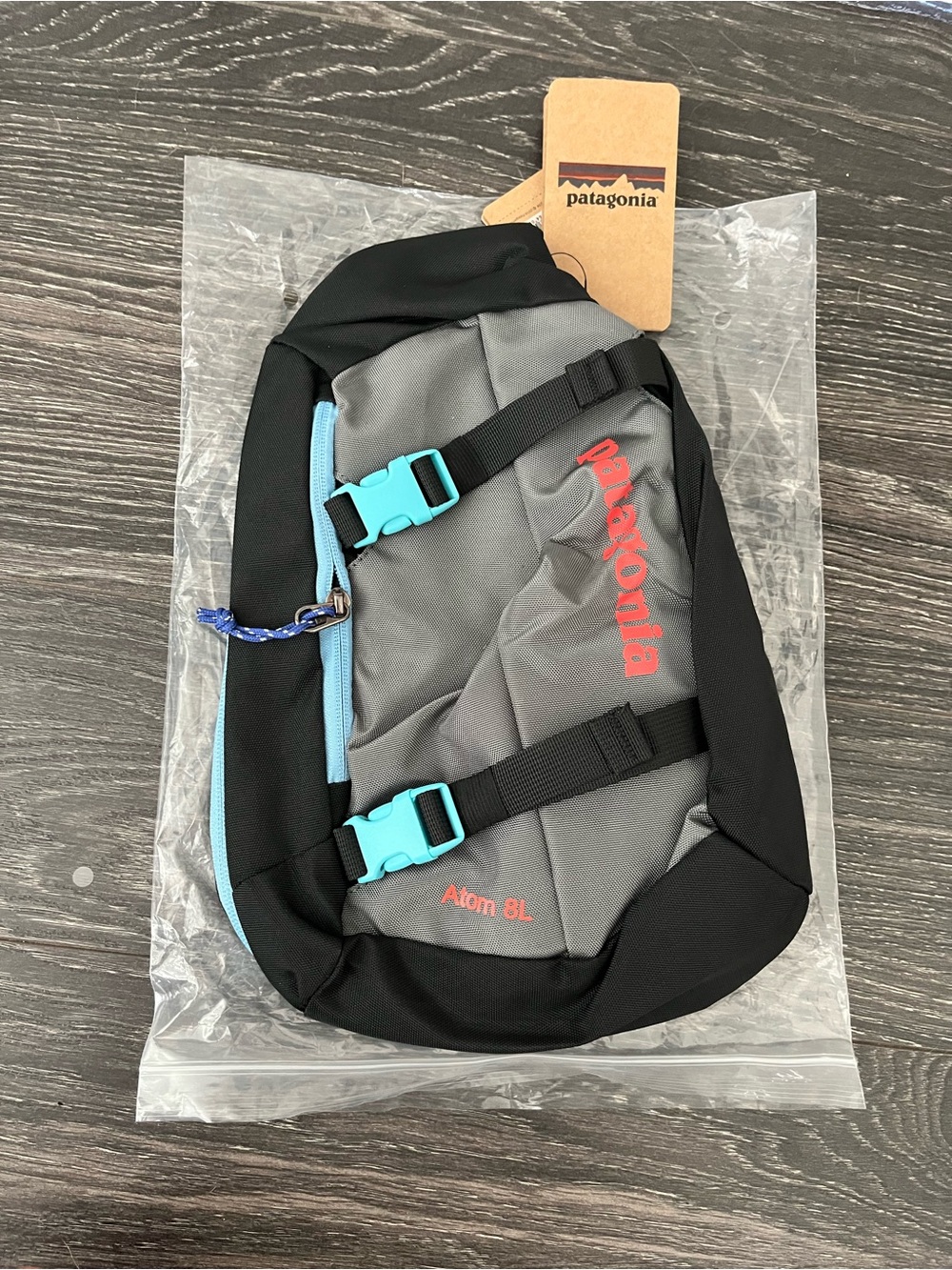 Patagonia Sling Belt Bag - Gray, Black & Light Blue Accents